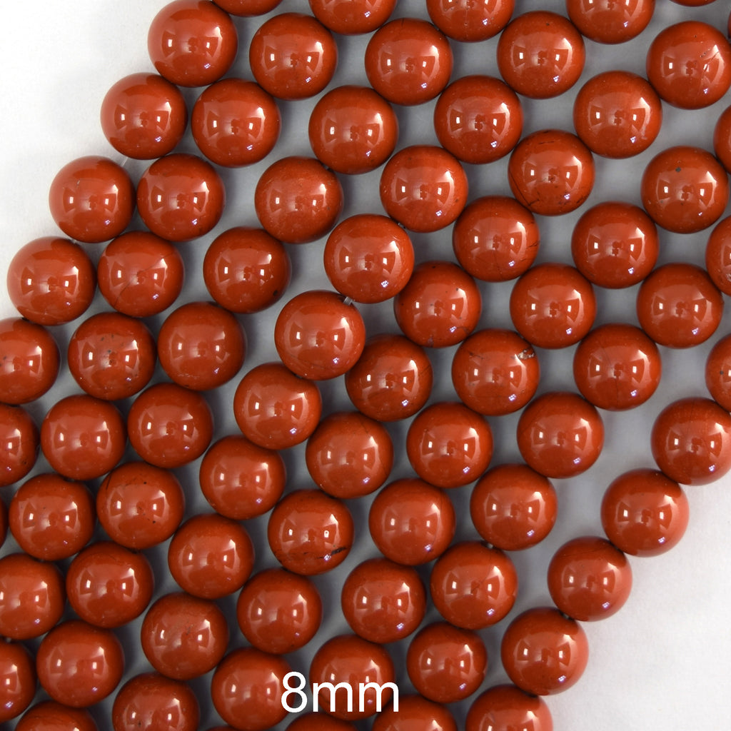 AA Natural Red Jasper Round Beads Gemstone 15" Strand 6mm 8mm 10mm