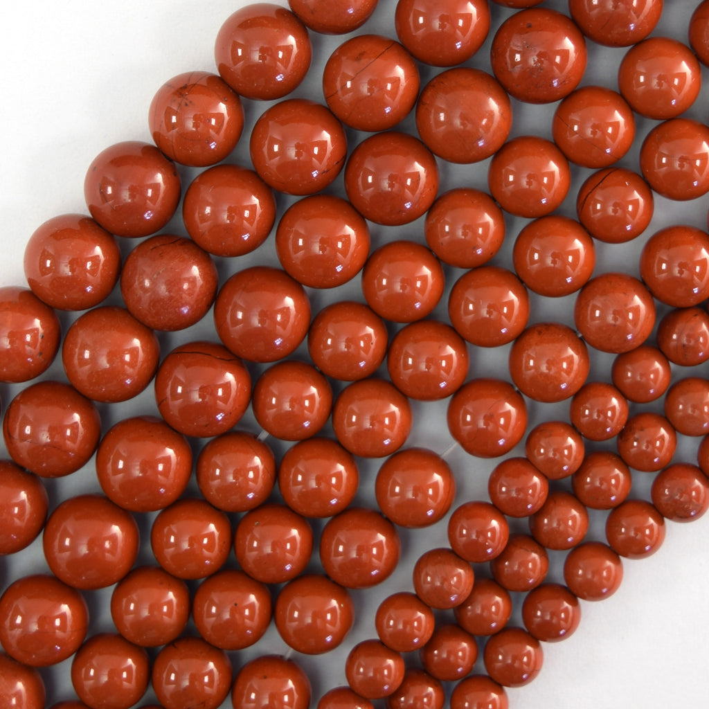 AA Natural Red Jasper Round Beads Gemstone 15" Strand 6mm 8mm 10mm
