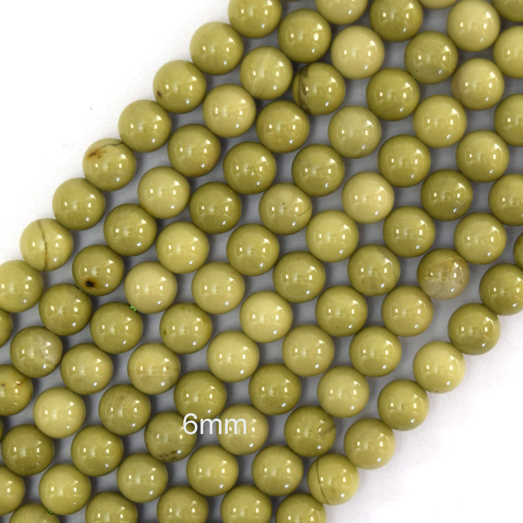 Natural African Matcha Green Jasper Round Beads 15" Strand 4mm 6mm 8mm 10mm