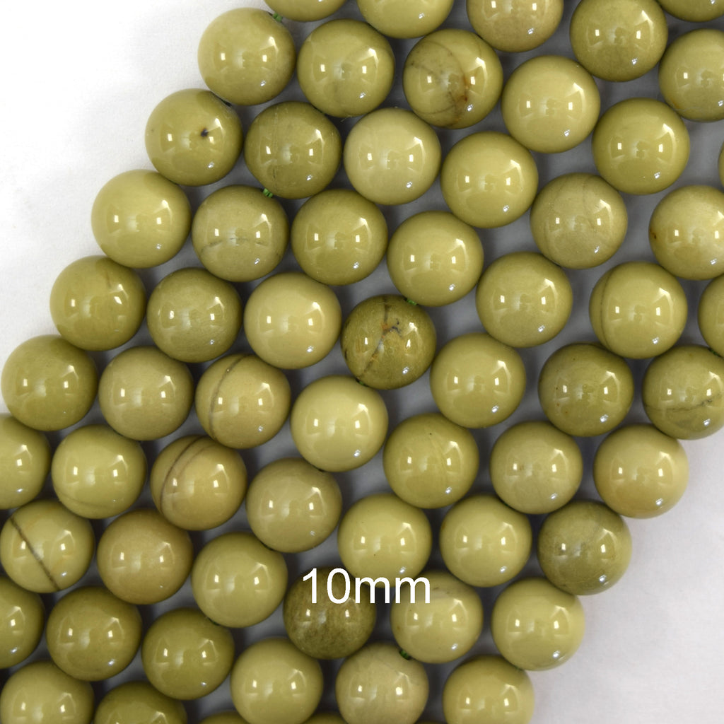 Natural African Matcha Green Jasper Round Beads 15" Strand 4mm 6mm 8mm 10mm