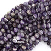 Natural Purple Dog Tooth Chevron Amethyst Round Beads 15.5