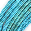 Light Blue Turquoise Rondelle Button Beads 15.5