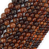 Natural Orange Hessonite Garnet Round Beads Gemstone 15