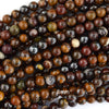 Natural Dark Brown Tiger Iron Round Beads Gemstone 15