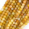 Natural Yellow Jade Round Beads Gemstone 15