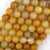 Natural Yellow Jade Round Beads Gemstone 15