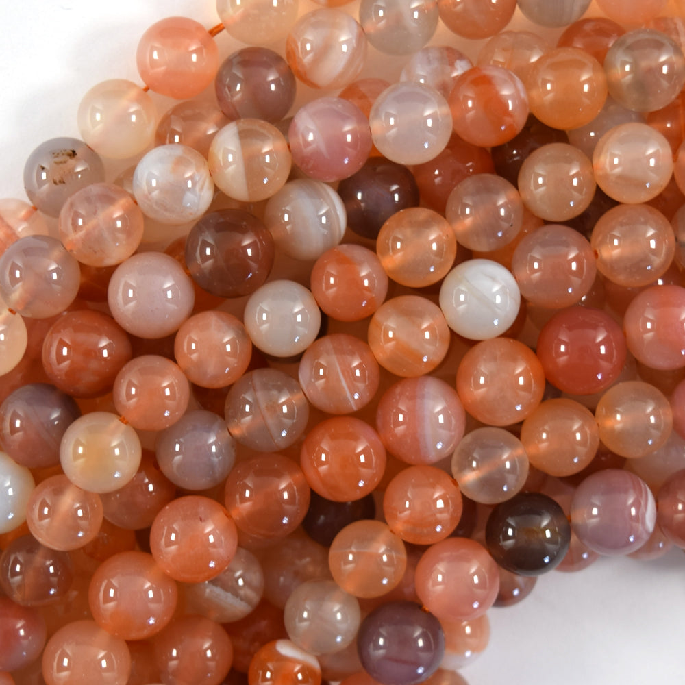 AA Natural Red African Agate Round Beads Gemstone 15.5" Strand 6mm 8mm