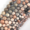Natural Pink Zebra Jasper Round Beads Gemstone 15