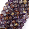 Natural Purple Phantom Amethyst Round Beads 15.5