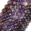 Natural Purple Phantom Amethyst Round Beads 15.5