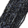 Natural Genuine Faceted Blue Sapphire Round Beads Gemstone 15.5