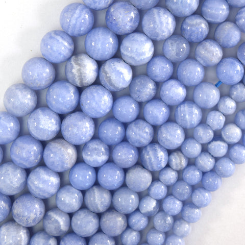 Aqua Blue Terra Agate Round Beads 14" Strand Robbin's Egg 6mm 8mm 10mm
