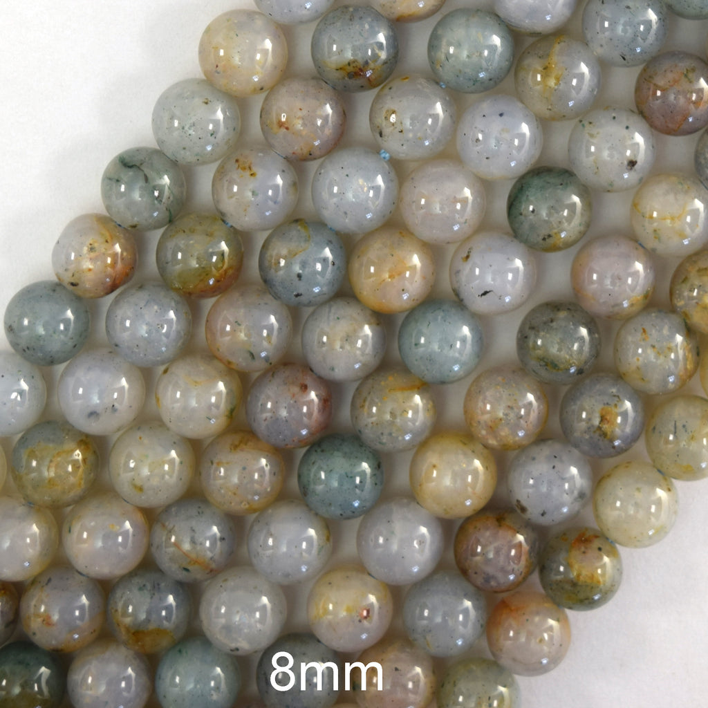 Natural Light Blue Opal Round Beads Gemstone 15" Strand 6mm 8mm 10mm