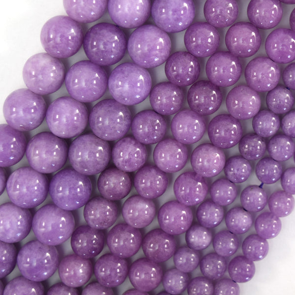 Pietre Naturali Di Lepidolite Viola Lucidate Per Creazione Gioielli - Fili Da 38cm