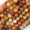 Natural Golden flower Jade Round Beads Gemstone 15
