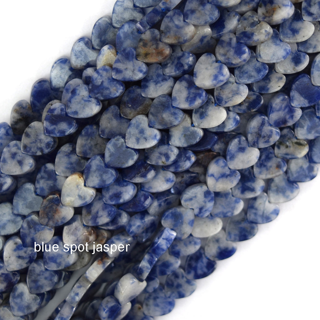 6mm Natural Various Gemstones Heart Beads 15" Strand Amethyst Amazonite Sodalite