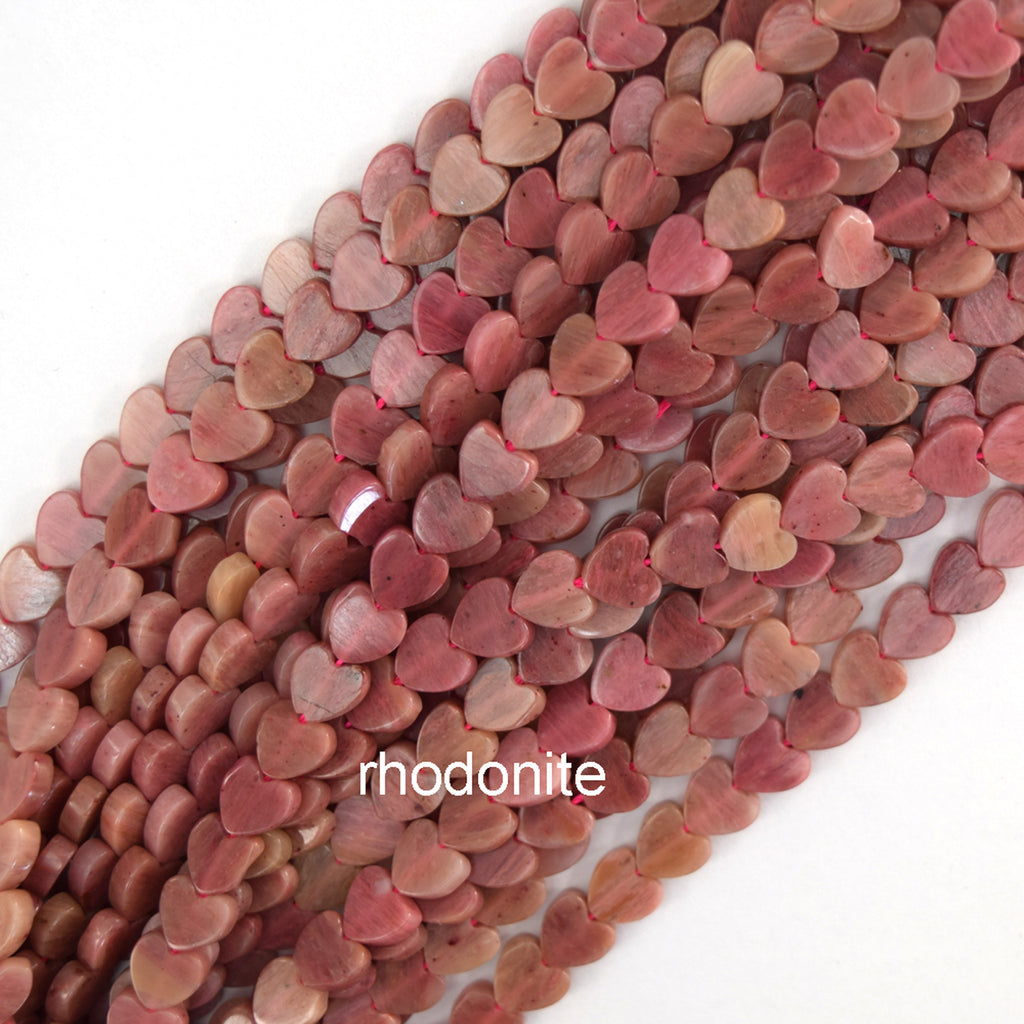 6mm Natural Various Gemstones Heart Beads 15" Strand Amethyst Amazonite Sodalite