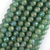 Mystic Titanium Faceted Green Aventurine Round Beads 15