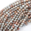 Mystic Titanium Faceted Peach Aventurine Round Beads 15