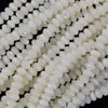 White Mother of Pearl MOP Rondelle Button Beads 15.5