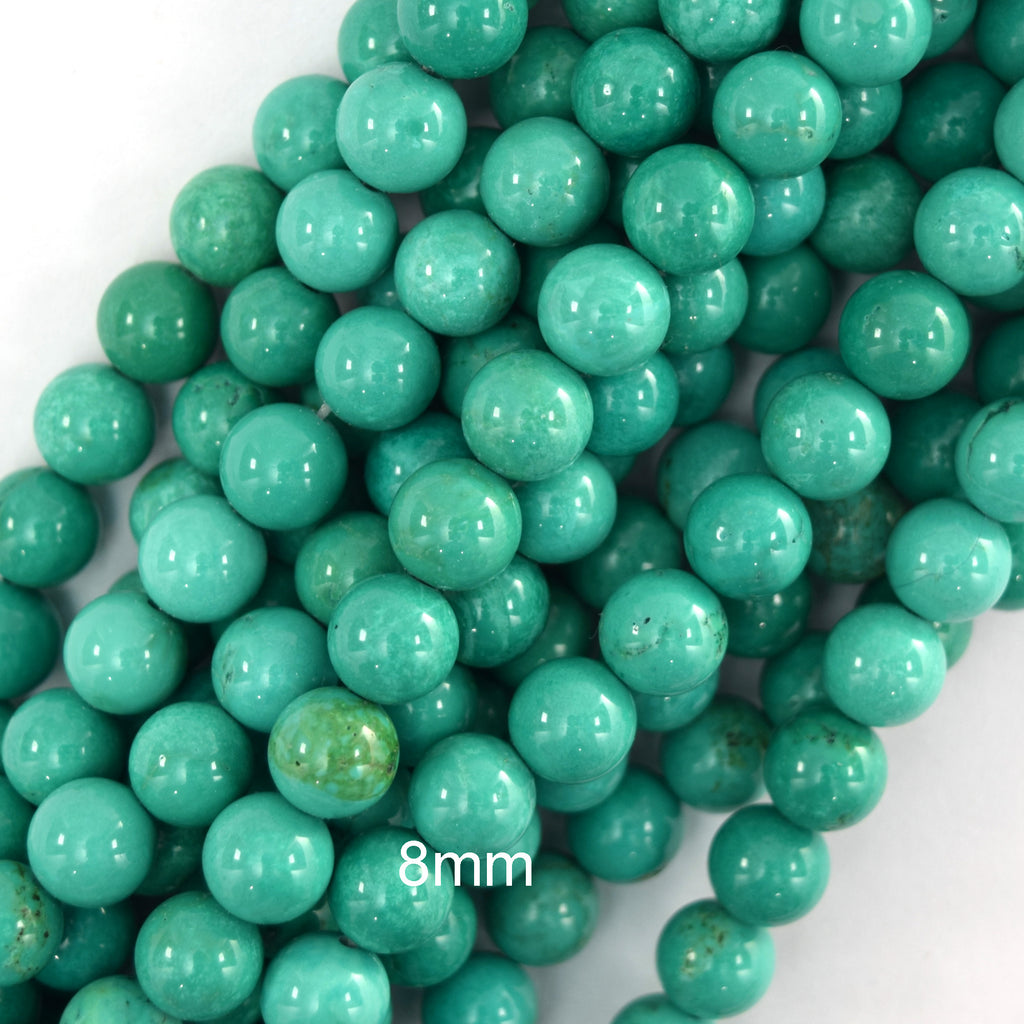 Green Turquoise Round Beads Gemstone 15.5" Strand 4mm 6mm 8mm 10mm 12mm S2