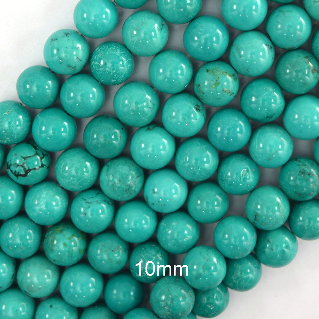 Green Turquoise Round Beads Gemstone 15.5" Strand 4mm 6mm 8mm 10mm 12mm S2