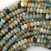 Natural Multicolor Amazonite Rondelle Button Beads Gemstone 15