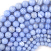 Colored Blue Lace Agate Round Beads Gemstone 15
