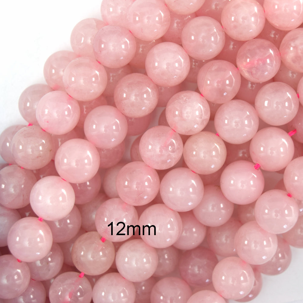 Pink Rose Quartz Round Beads Gemstone 15" Strand 4mm 6mm 8mm 10mm 12mm