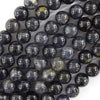 Natural Blue Iolite Round Beads Gemstone 15.5