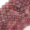 AA Natural Madagascar Mauve Lavender Rose Quartz Round Beads 15.5