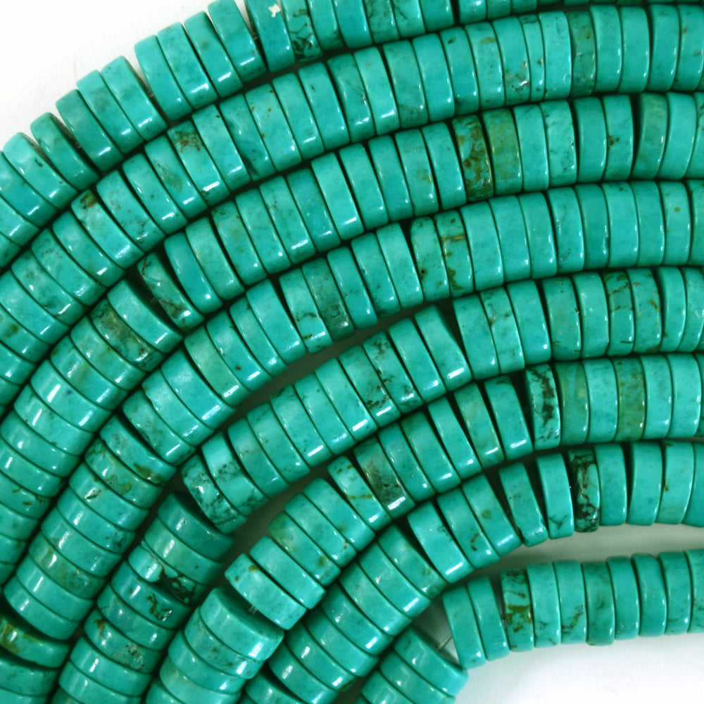 Green Turquoise Heishi Disc Beads Gemstone 15.5" Strand 3mm 4mm 6mm 8mm 10mm S1