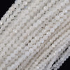 Natural Faceted Cream White Moonstone Round Beads 15.5