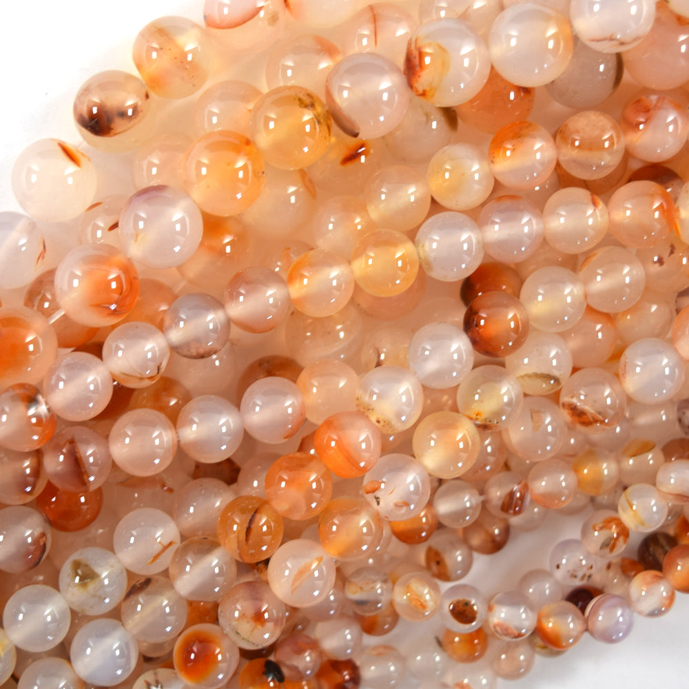 Natural Carnelian Round Beads Gemstone 15" Strand 6mm 8mm 10mm S2