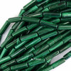 4x13mm natural green malachite tube cylinder beads 15.5
