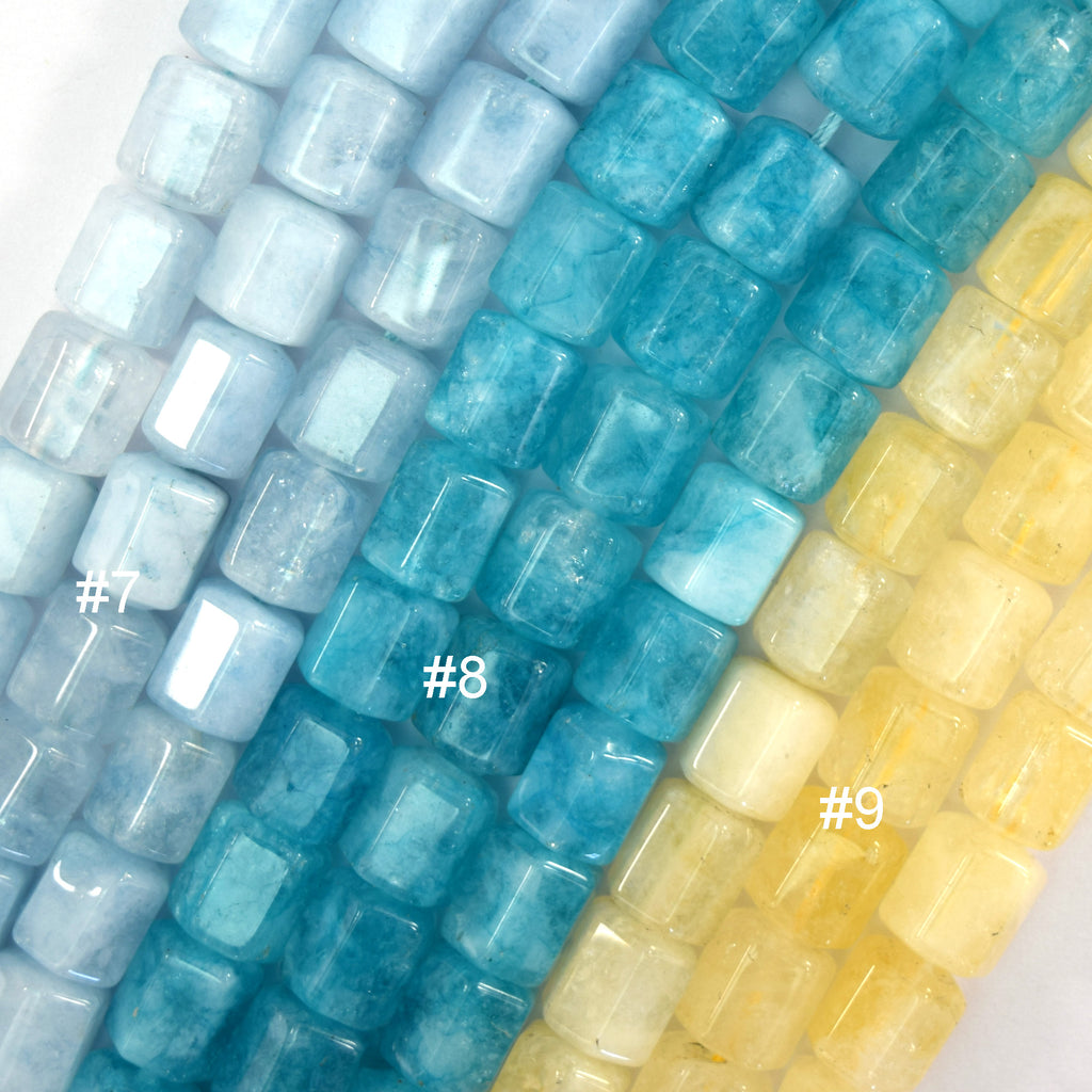 8x10mm Faceted Colored Crystal Quartz Tube Cylinder Beads Gemstone 15" Strand