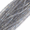 Natural Faceted Light Grey Labradorite Round Beads Gemstone 15.5