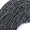 Faceted Silver Terahertz Round Beads Gemstone 15.5