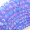 Genuine Blue Purple Selenite Round Beads Gemstone 15.5
