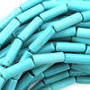 13mm blue turquoise tube beads 15