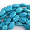 18mm blue turquoise flat oval beads 15.5