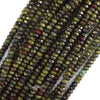 2x4mm natural micro faceted dragon blood jasper rondelle button beads 15.5