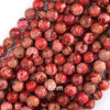 Red Sea Sediment Imperial Jasper Round Beads Gemstone 15