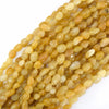 6mm - 8mm natural yellow jade pebble nugget beads 15.5