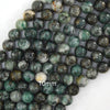 Rare Natural Pyrite In Blue Green Jade Round Beads 15