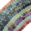 6mm Natural Various Gemstones Heart Beads 15