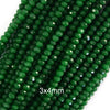 Faceted Emerald Green Jade Rondelle Button Beads 15