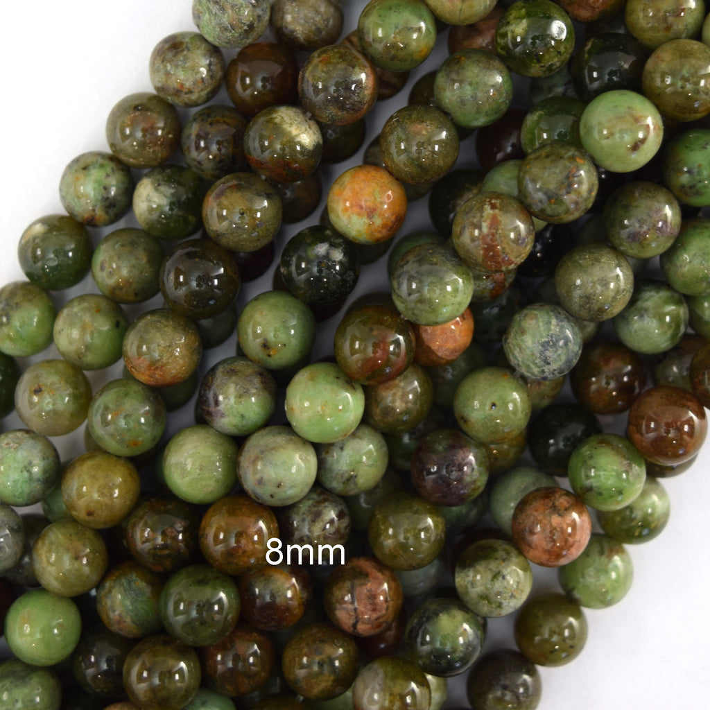 Natural African Green Opal Round Beads Gemstone 15" Strand 6mm 8mm 10mm