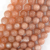 AA Natural Orange Sunstone Round Beads Gemstone 15