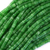 2x4mm green colored jade heishi disc beads 15.5
